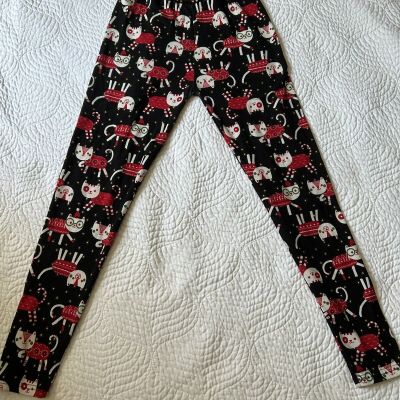 Cat Christmas Leggings Size S